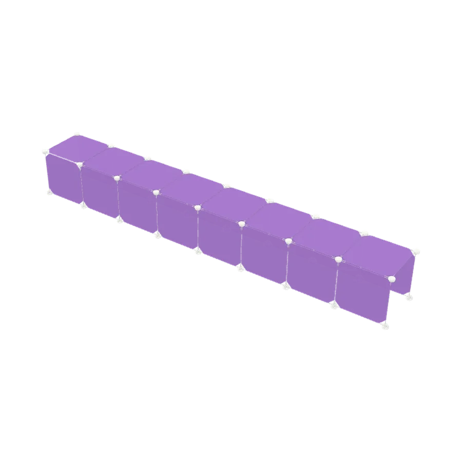 Straight tunnel: Six cubes in a row, open at both ends: a 2.1 m run-through.