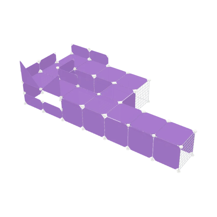 Racetrack loop: A square loop round an open middle, with mesh windows. Laps forever.